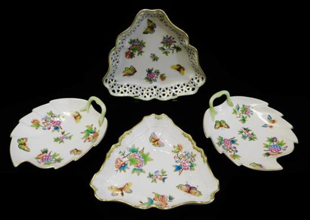 Appraisal: CHINA Herend floral and butterfly serving dishes four pieces including