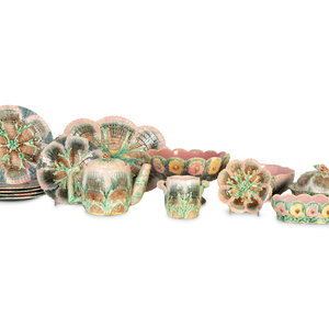 Appraisal: A -Piece Group of Griffin Smith Hill Majolica Table Articles