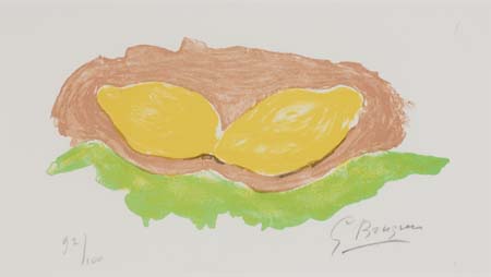 Appraisal: GEORGES BRAQUE Les Citrons Color lithograph x mm x inches