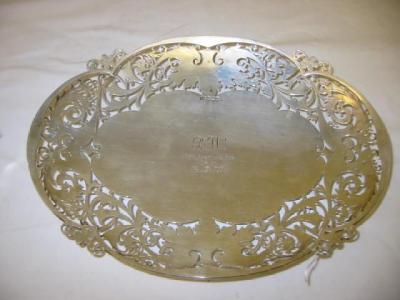 Appraisal: A FRUIT DISH of oval form pierced with a thick