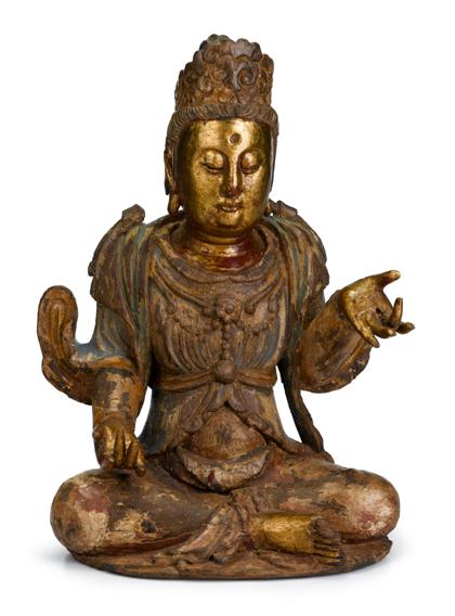 Appraisal: Large Chinese giltwood Bodhisattvalate th century