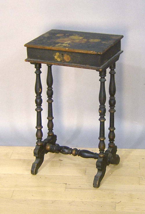 Appraisal: Painted sewing stand th c h w together with a