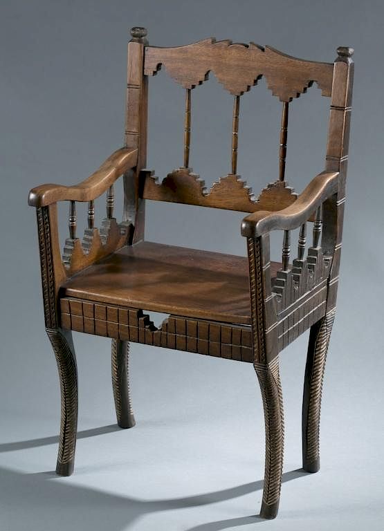 Appraisal: Chair with conventional western back A chair with conventional western