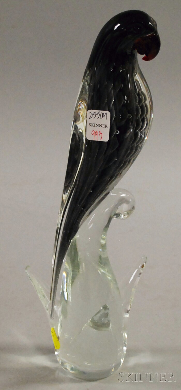 Appraisal: Art Glass Figural Parrot ht in