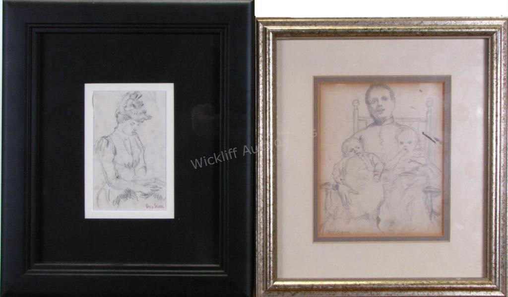 Appraisal: Otto Stark IN NY - Graphite Figure Drawings including x