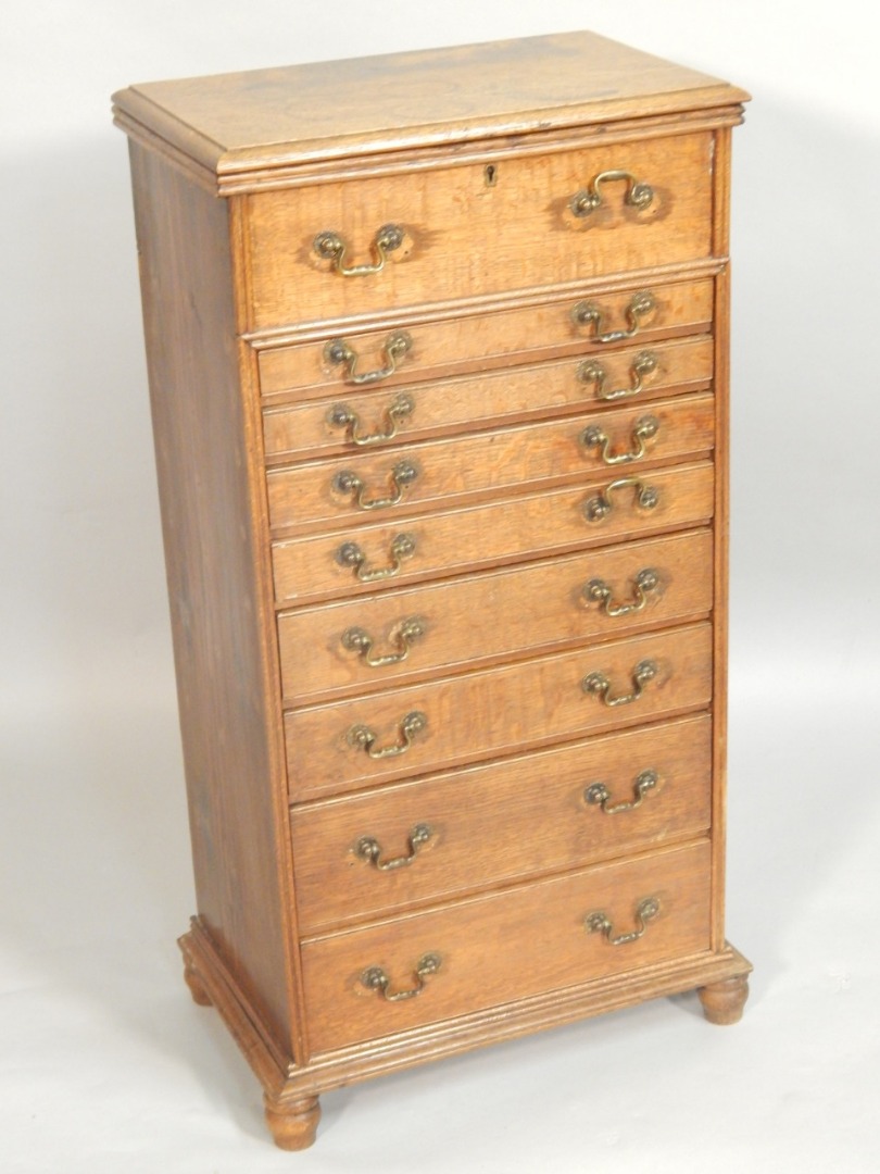 Appraisal: An unusual late thC oak and pine collectors cabinet the