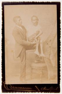 Appraisal: Deformed Man Sideshow Cabinet Card New York Eisenmann ca Sepia-toned