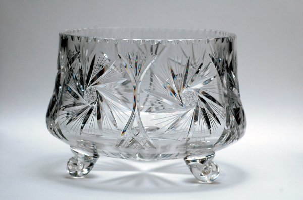 Appraisal: Cut and press glass punch bowl with slightly tapered sides