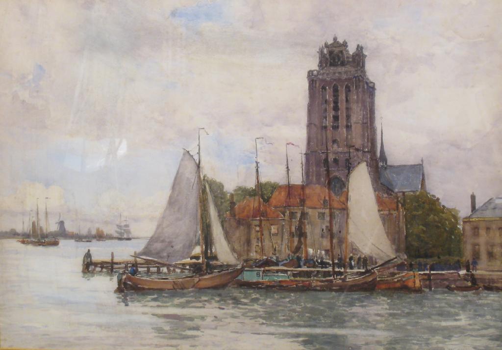 Appraisal: ROBERT WEIR ALLAN - Dordrecht signed and dated watercolour x