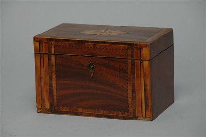 Appraisal: George III Mahogany Tea Caddy