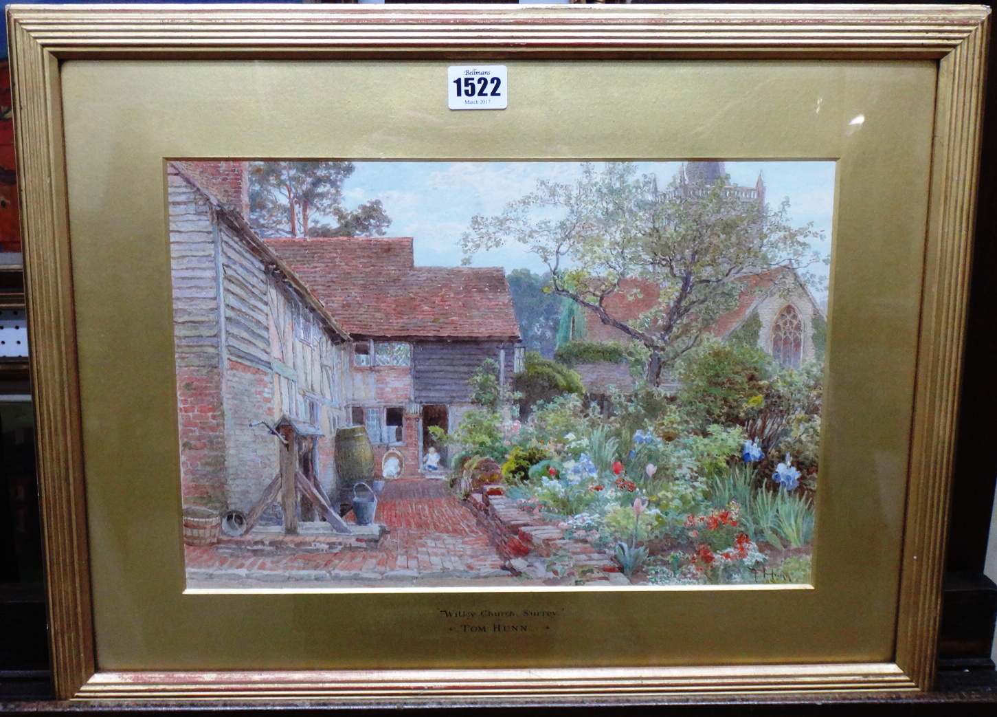 Appraisal: Thomas Hunn - Witley Church Surrey watercolour signed cm x