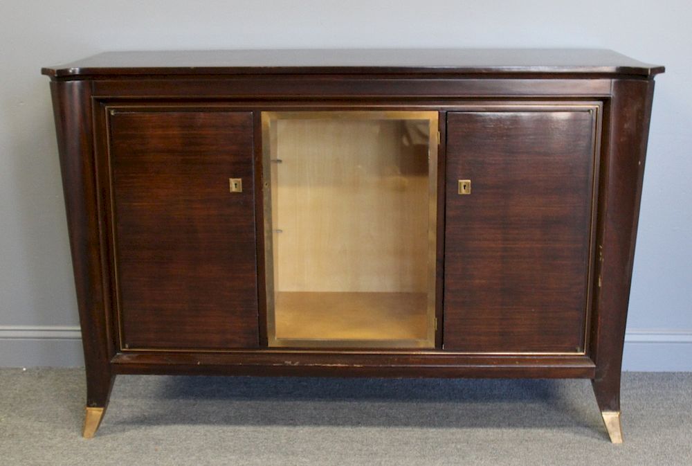 Appraisal: Art Deco Cabinet Vitrine Nice quality with bronze feet From