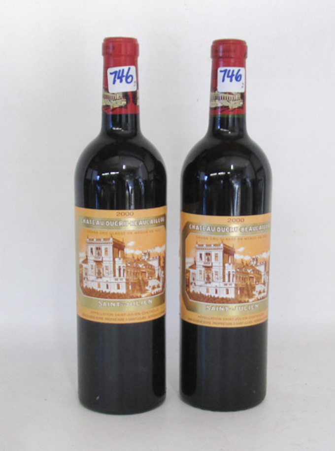 Appraisal: TWO BOTTLES OF VINTAGE FRENCH RED BORDEAUX WINE Chateau Ducru-Beaucaillou