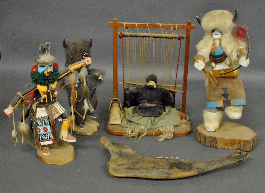 Appraisal: - Three Kachina dolls- Buffalo Warrior by Marvin Martinez h