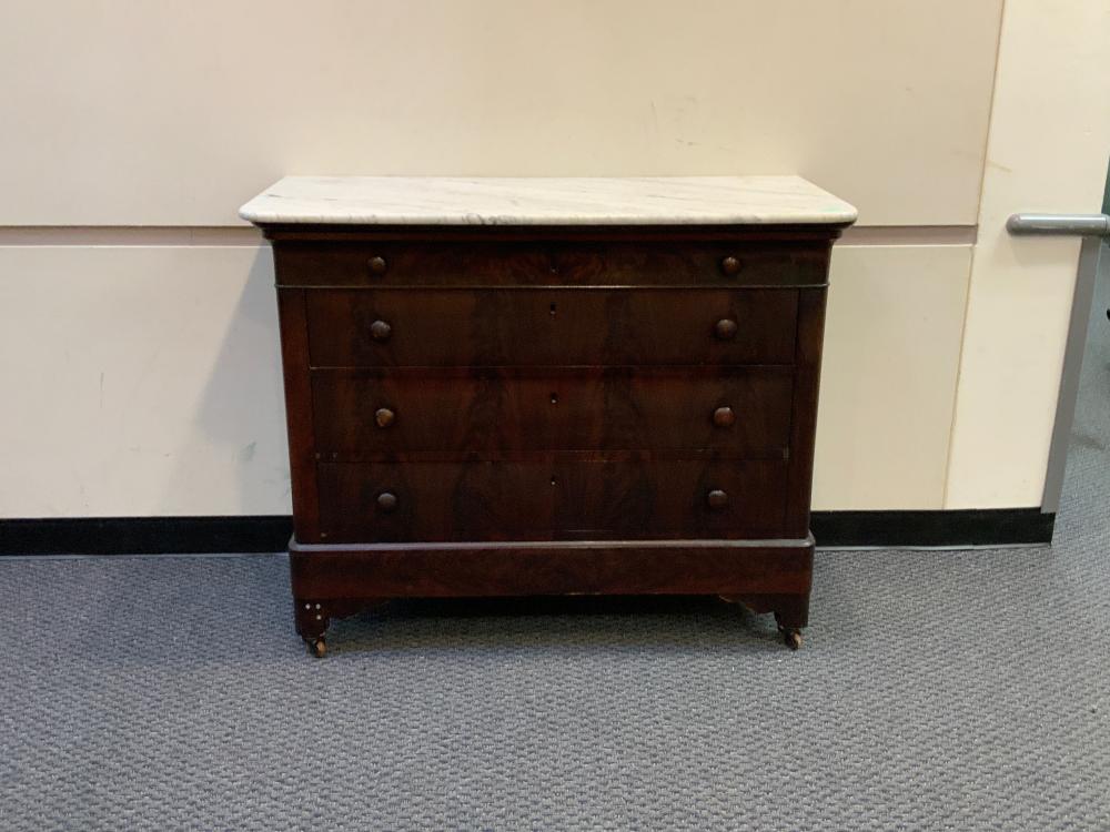 Appraisal: Classical Mahogany and Marble Top Dresser x x in x