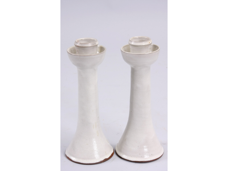 Appraisal: NC Pottery Candlesticks Ben Owen Master Potter pair of tall