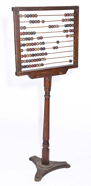 Appraisal: AN EARLY TH CENTURY WOODEN SCHOOL ABACUS with open rectangular