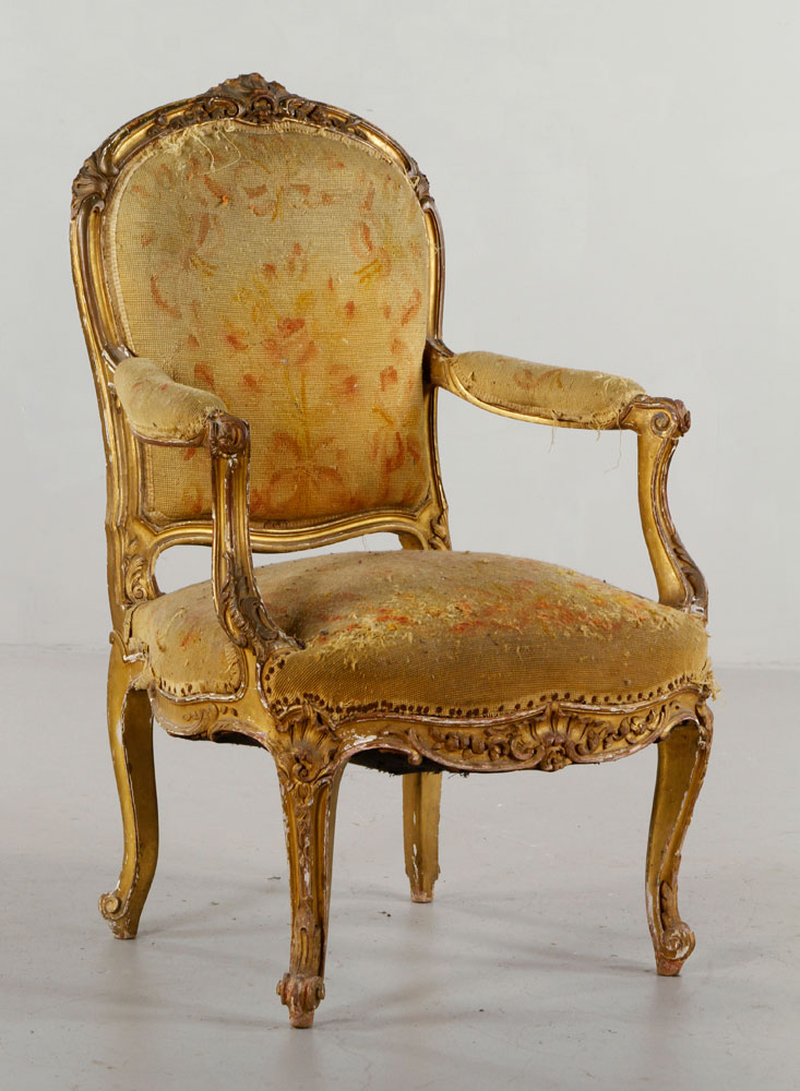 Appraisal: - th C French Armchair th century French armchair h