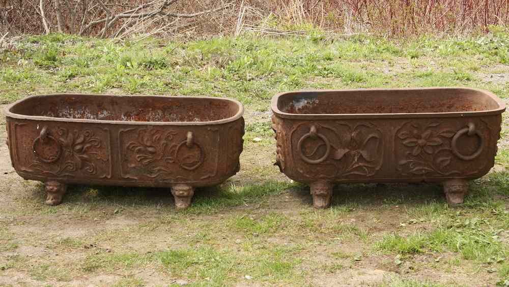 Appraisal: CHINESE IRON CISTERNS - Two Similar Chinese Iron Water Cisterns