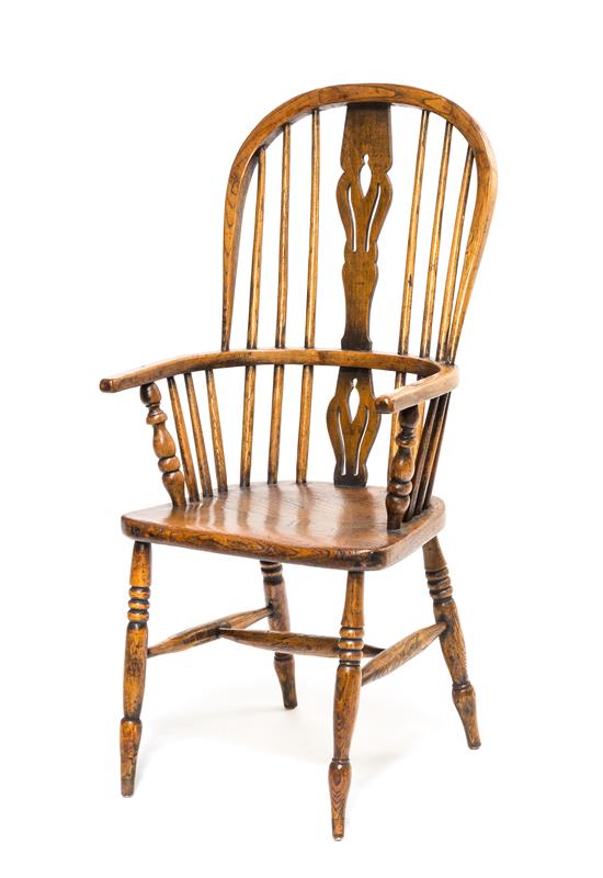 Appraisal: Sale Lot An American Oak Windsor Chair having an openworked