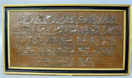 Appraisal: English copper relief plaque after john henning - Rectangular depicting