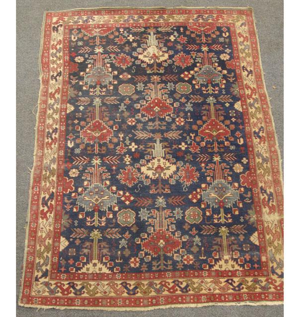 Appraisal: India Kandahar Oriental Rug x hand-made imported ca navy blue