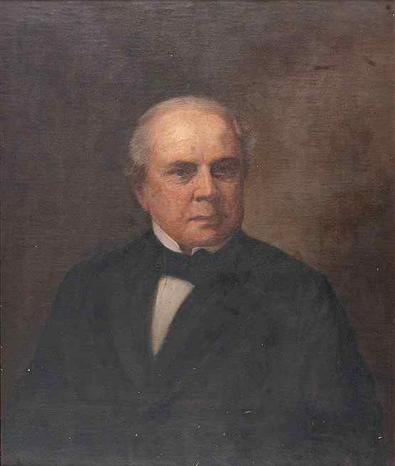 Appraisal: FRAMED PORTRAITHalf-length portrait of a man in a black stock