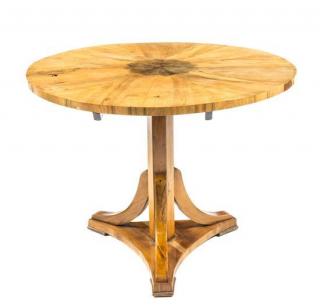 Appraisal: A Biedermeier Birch Center Table circa the circular top set