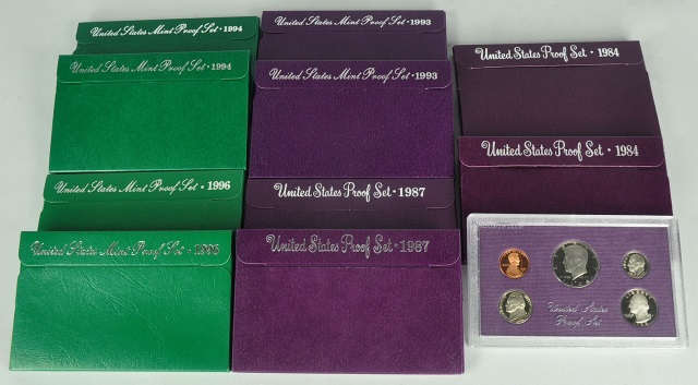 Appraisal: Ten Clad Proof SetsIn mint boxes Dates are sets sets