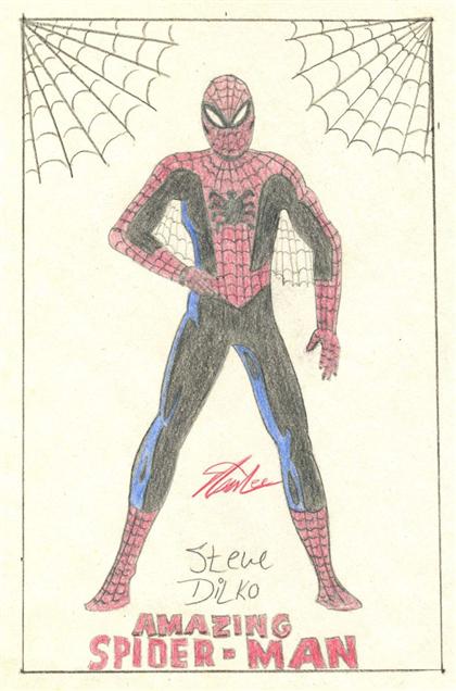 Appraisal: piece Original Drawing Ditko Steve Amazing Spider-Man Pen color pencil