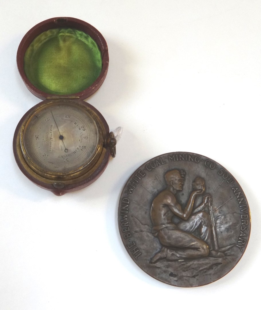 Appraisal: A Negretti and Zambra gilt brass cased pocket barometer in