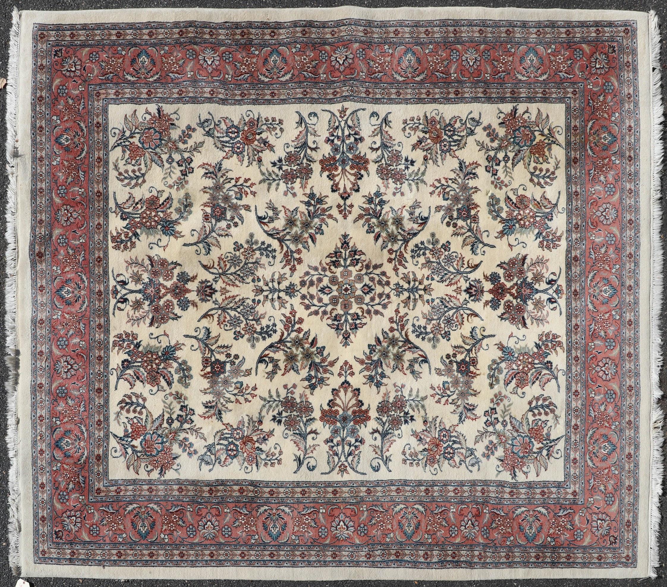 Appraisal: ' X ' Indo Jaipur Kashan Rug stains furniture impressions