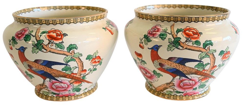 Appraisal: Pair of Whieldon Ware F Winkle Company Cache Pots having