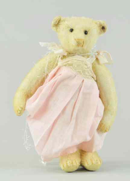 Appraisal: WHITE STEIFF TEDDY BEAR - Teddy Bear wearing snowflake tinsel