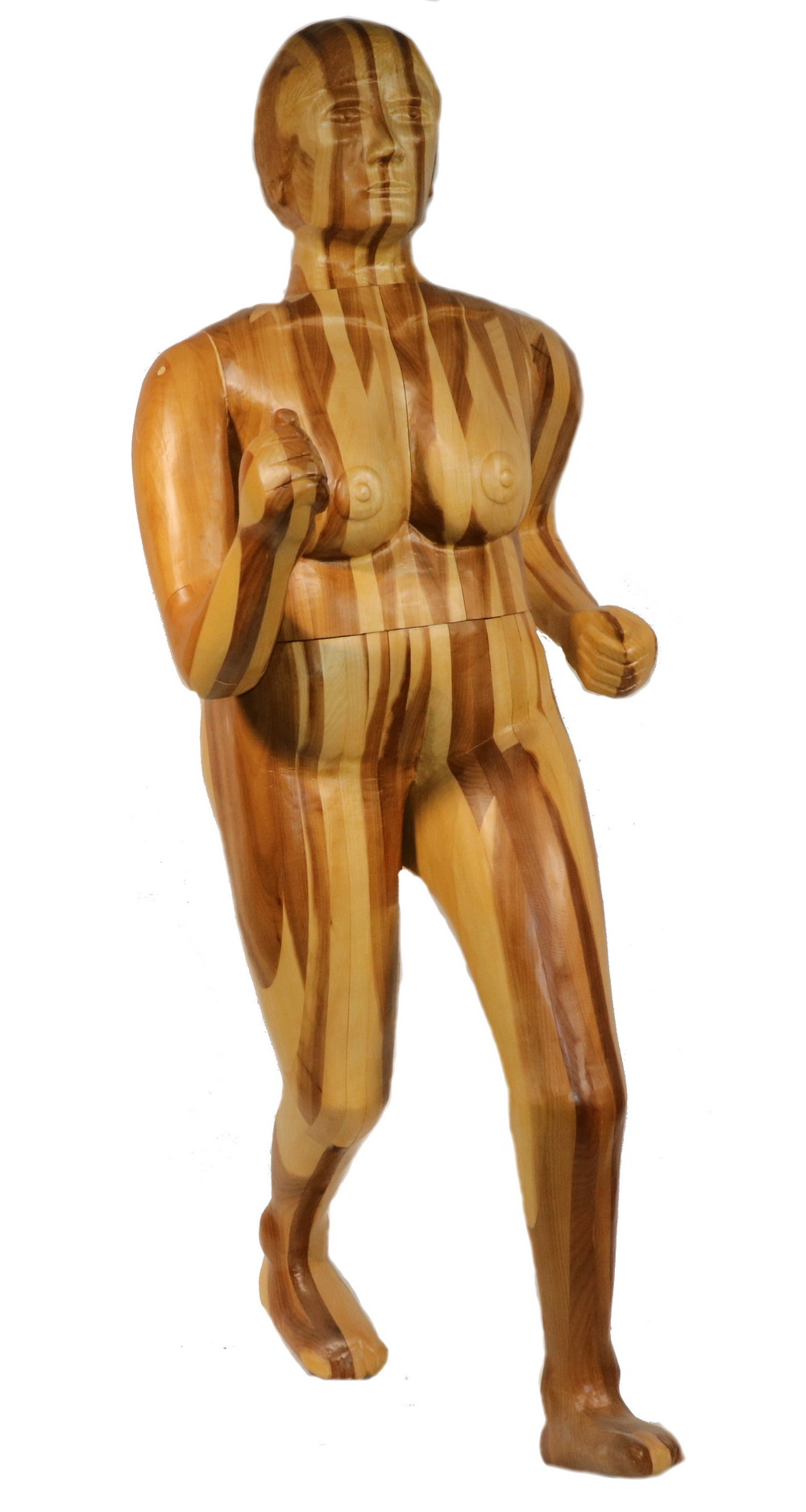 Appraisal: DAN J PETERMAN MAINE CONTEMPORARY Running Nude Lady two-piece carved