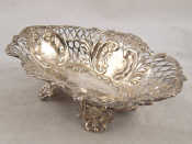 Appraisal: A heavy silver pierced bonbon dish on four feet London