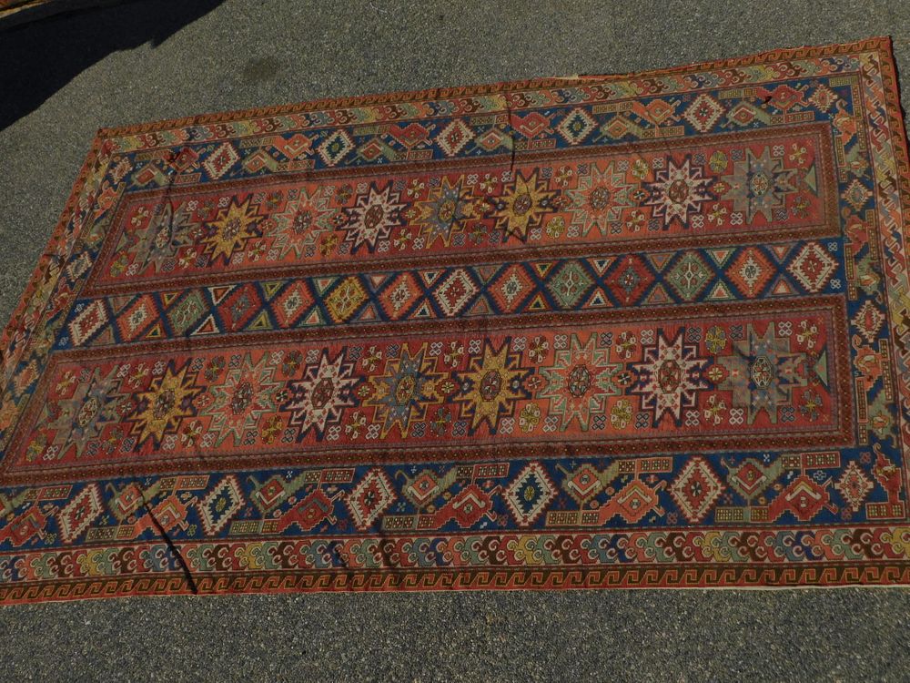 Appraisal: OLD SOUMAK ROOM SIZE RUG Semi-antique Soumak room size carpet