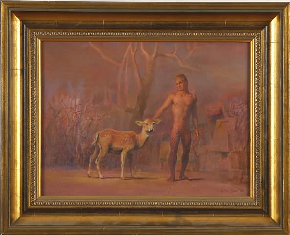 Appraisal: Doe and Ray oil on canvas x SLR John Lear