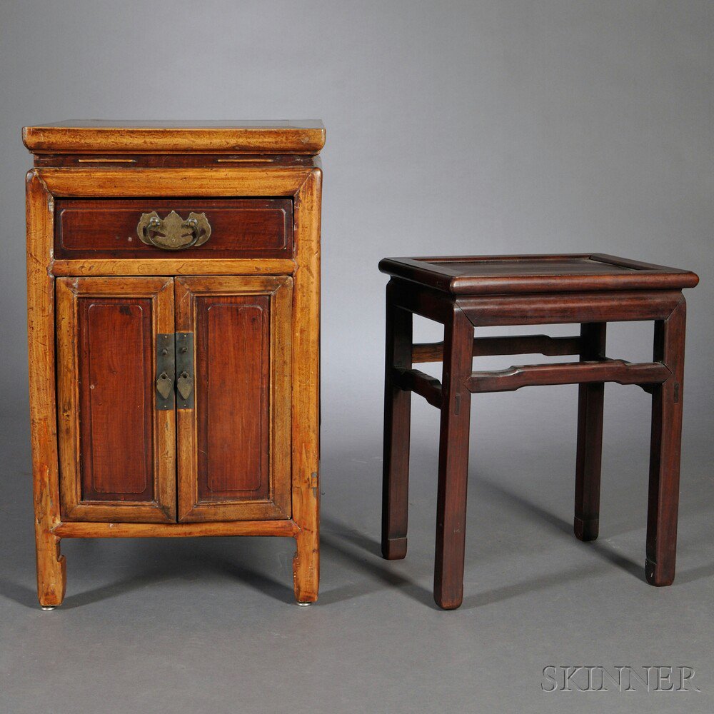 Appraisal: Small Wood Cabinet and a Stand China th th century