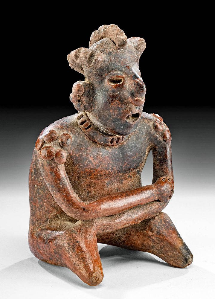 Appraisal: Nayarit Pottery Seated Mourning Figure Pre-Columbian West Mexico Nayarit ca