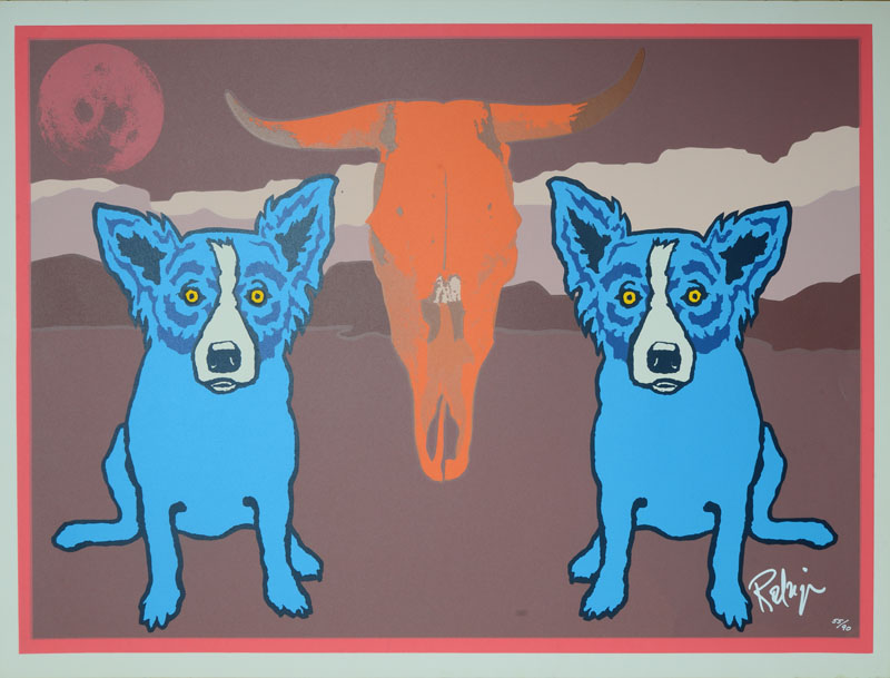 Appraisal: GEORGE RODRIGUE - DESERT BLUE DOG Screenprint in colors on