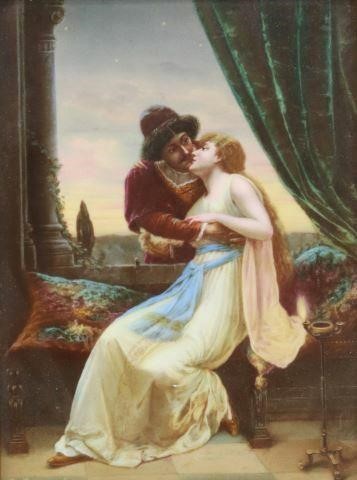 Appraisal: Framed hand-painted porcelain plaque K P M Konigliche Porzellan-Manufaktur Berlin