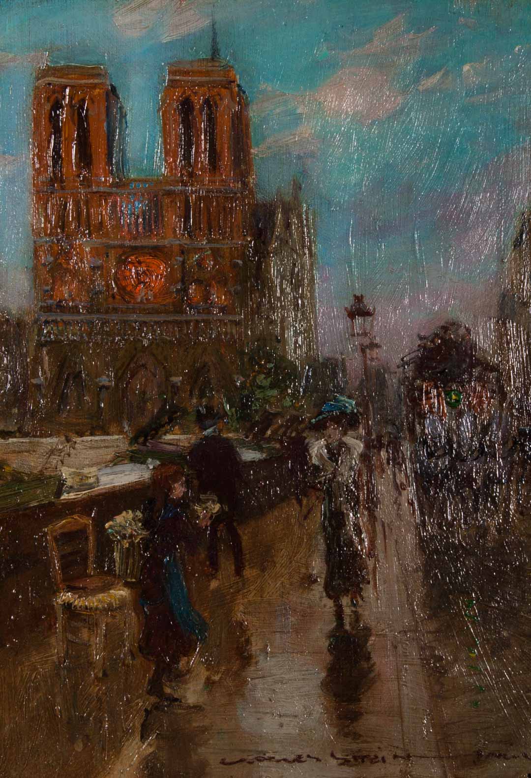 Appraisal: Georges Stein Norte Dame oil French - Paris Norte Dame