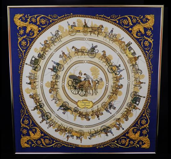 Appraisal: Hermes scarf Promenade De Longchamps design first issued in silk