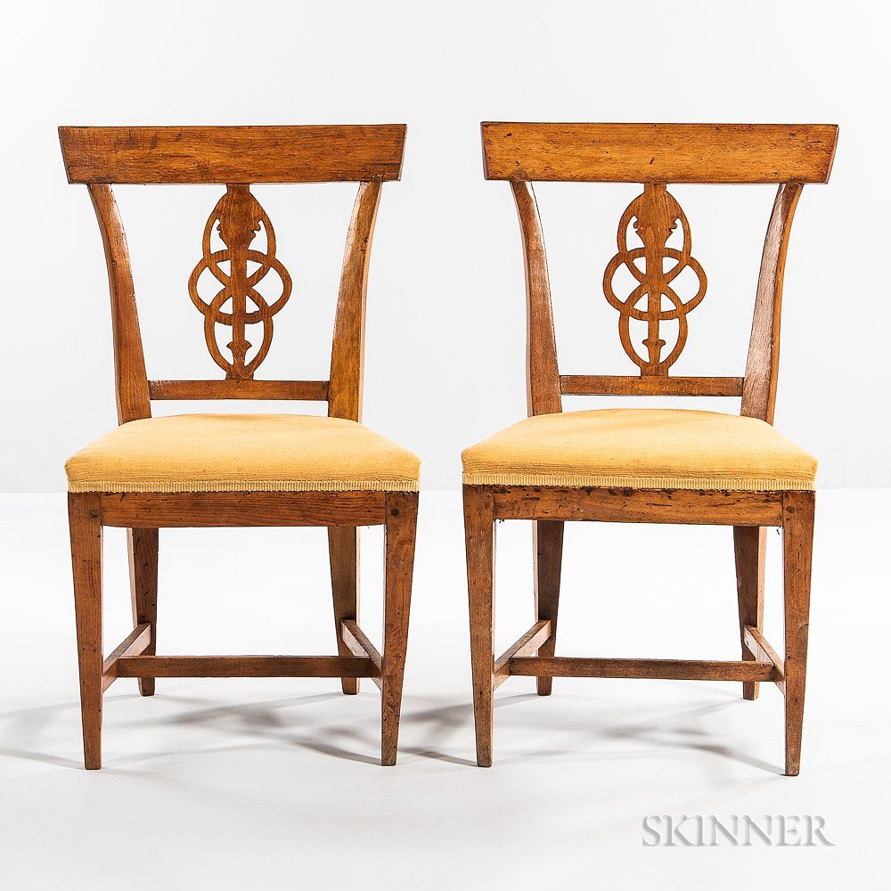 Appraisal: Set of Six Biedermeier Beechwood Dining Chairs Set of Six