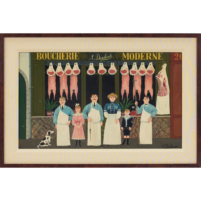 Appraisal: Fernand Boilauges French b ''Boucherie Moderne '' c oil on