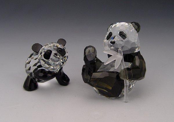 Appraisal: SWAROVSKI CRYSTAL PANDAS ''Endangered Wildlife'' - SCS Annual With bamboo