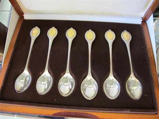 Appraisal: BOXED SET OF SIX STERLING SILVER COLLECTORS SPOONS