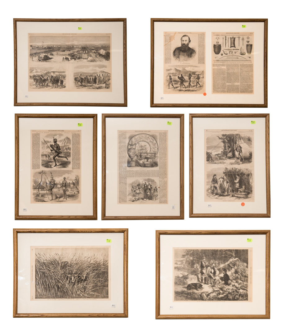 Appraisal: Seven framed Illustrated London News pages