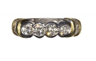 Appraisal: Diamond platinum and k yellow gold ring Diamond platinum and